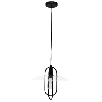 Black Simple Iron Ceiling Light With Clear Shades