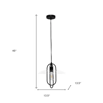 Black Simple Iron Ceiling Light With Clear Shades
