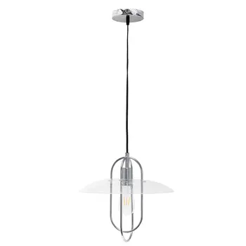Silver Simple Iron Ceiling Light With Clear Shades