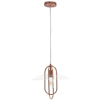 Rose Gold Simple Iron Ceiling Light With Clear Shades