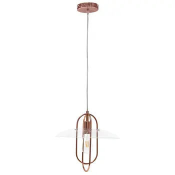 Rose Gold Simple Iron Ceiling Light With Clear Shades