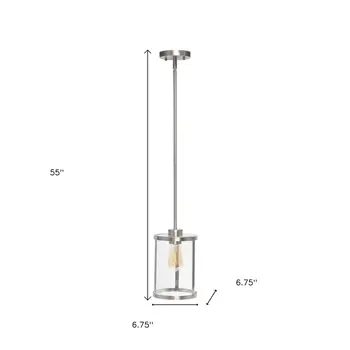 Nickel Cylinder Iron Ceiling Light With Clear Shades