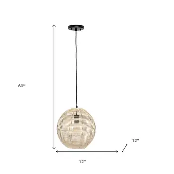 Natural Rattan Ceiling Light With Natural Shades