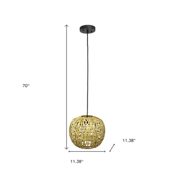 Natural Hemp Ceiling Light With Natural Shades