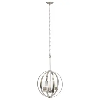 Nickel Sphere Iron Ceiling Light With Clear Shades