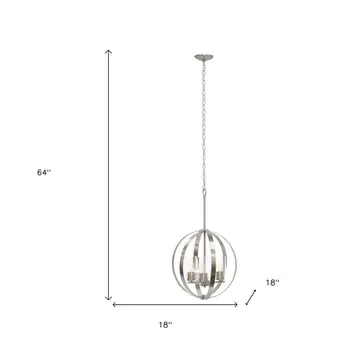 Nickel Sphere Iron Ceiling Light With Clear Shades