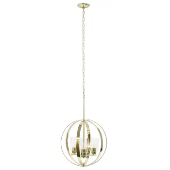Gold Sphere Iron Ceiling Light With Clear Shades