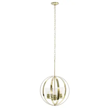 Gold Sphere Iron Ceiling Light With Clear Shades
