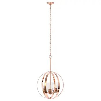 Rose Gold Sphere Iron Ceiling Light With Clear Shades