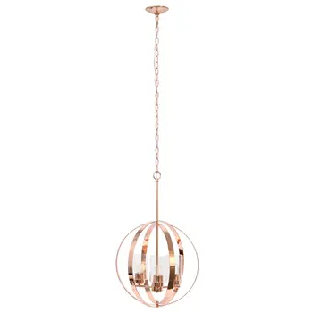 Rose Gold Sphere Iron Ceiling Light With Clear Shades