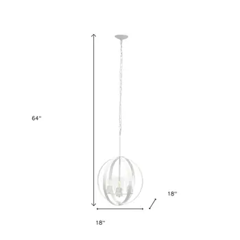 White Sphere Iron Ceiling Light With Clear Shades