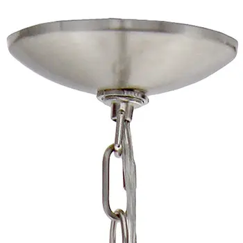 Nickel Chandelier Iron Ceiling Light With Clear Shades