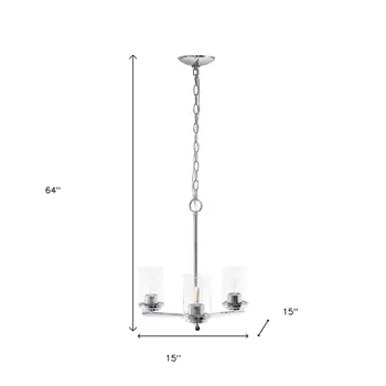 Silver Chandelier Iron Ceiling Light With Clear Shades