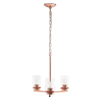 Rose Gold Chandelier Iron Ceiling Light With Clear Shades