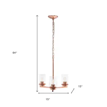 Rose Gold Chandelier Iron Ceiling Light With Clear Shades