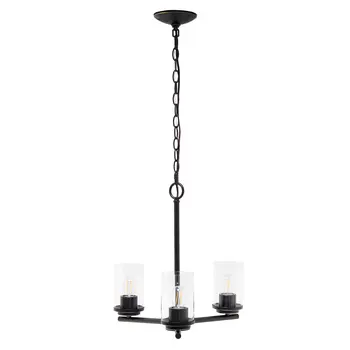 Bronze Chandelier Iron Ceiling Light With Clear Shades