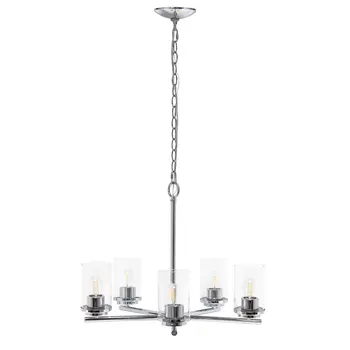 Silver Chandelier Iron Ceiling Light With Clear Shades