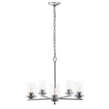 Silver Chandelier Iron Ceiling Light With Clear Shades