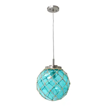 Aqua Sphere Glass Ceiling Light With Aqua Shades