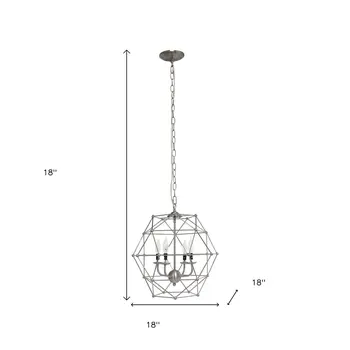 Nickel Candle Style Metal Ceiling Light With Nickel Shades