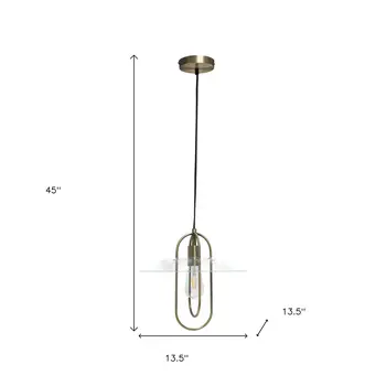 Antiqued Brass Simple Iron Ceiling Light With Clear Shades