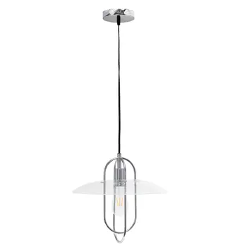 Silver Simple Iron Ceiling Light With Clear Shades
