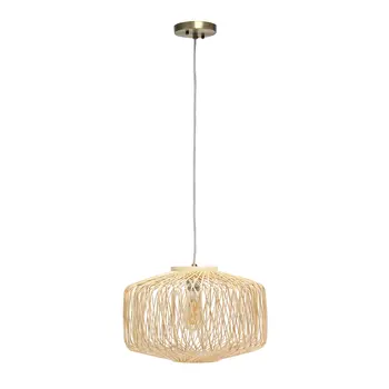 Natural Unique Statement Rattan Ceiling Light With Natural Shades