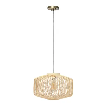 Natural Unique Statement Rattan Ceiling Light With Natural Shades