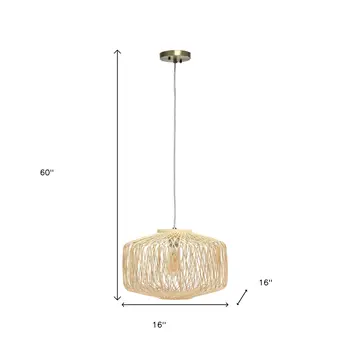 Natural Unique Statement Rattan Ceiling Light With Natural Shades