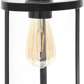 Black Cylinder Iron Ceiling Light With Clear Shades