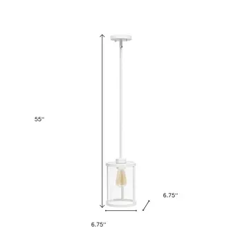 White Cylinder Iron Ceiling Light With Clear Shades