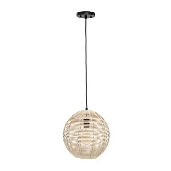 Natural Sphere Rattan Ceiling Light With Natural Shades