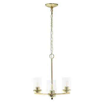 Gold Chandelier Iron Ceiling Light With Clear Shades