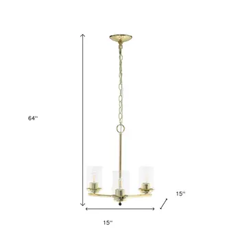 Gold Chandelier Iron Ceiling Light With Clear Shades