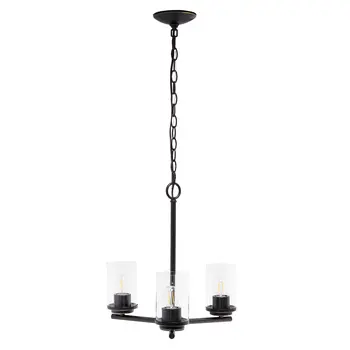 Bronze Chandelier Iron Ceiling Light With Clear Shades