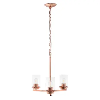 Rose Gold Chandelier Iron Ceiling Light With Clear Shades