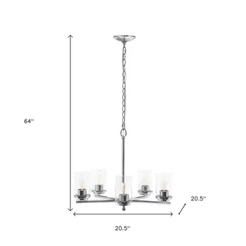 Silver Chandelier Iron Ceiling Light With Clear Shades