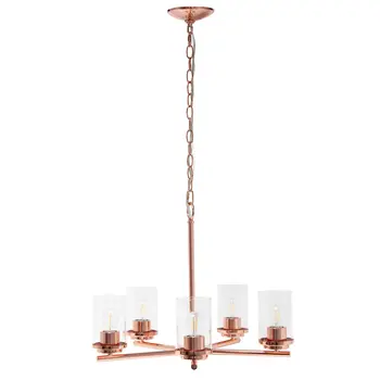 Rose Gold Chandelier Iron Ceiling Light With Clear Shades