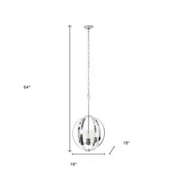 Silver Sphere Iron Ceiling Light With Clear Shades
