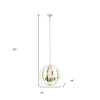 Gold Sphere Iron Ceiling Light With Clear Shades