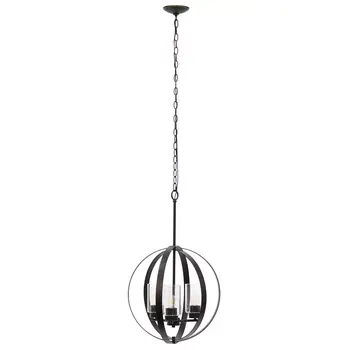 Bronze Sphere Iron Ceiling Light With Clear Shades