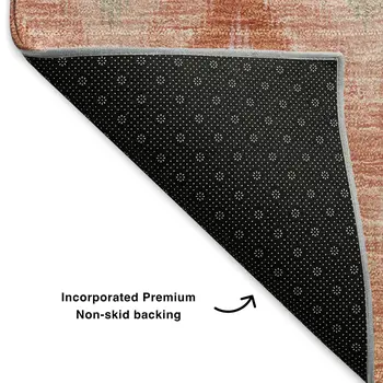 10' X 14' Pink Orange And Mint Green Southwestern Washable Area Rug With UV Protection