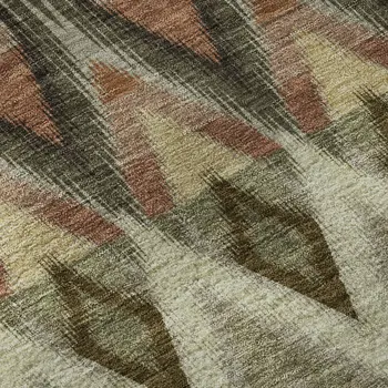 8' X 10' Taupe Olive Green And Beige Southwestern Washable Area Rug With UV Protection