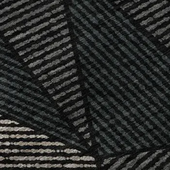 9' X 12' Black And Ivory Geometric Washable Area Rug With UV Protection