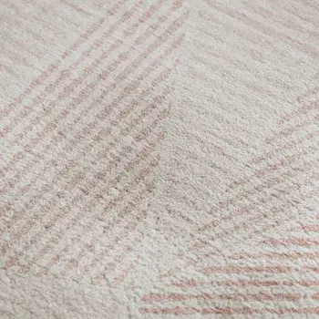 3' X 5' Blush And Pink Geometric Washable Area Rug With UV Protection