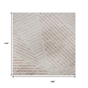 9' X 12' Blush And Pink Geometric Washable Area Rug With UV Protection