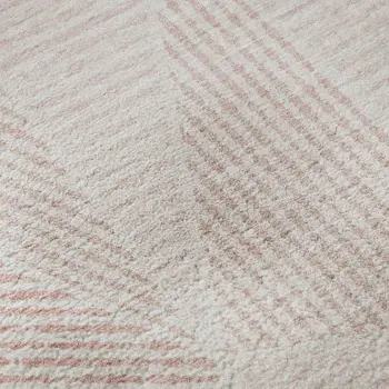 10' X 14' Blush And Pink Geometric Washable Area Rug With UV Protection