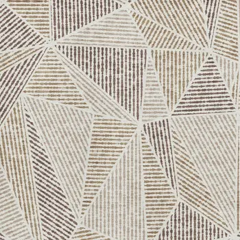 5' X 8' Brown And Beige Geometric Washable Area Rug With UV Protection