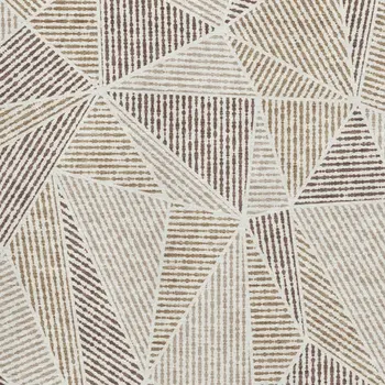 8' X 10' Brown And Beige Geometric Washable Area Rug With UV Protection