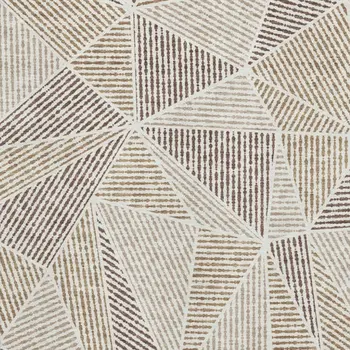 10' X 14' Brown And Beige Geometric Washable Area Rug With UV Protection
